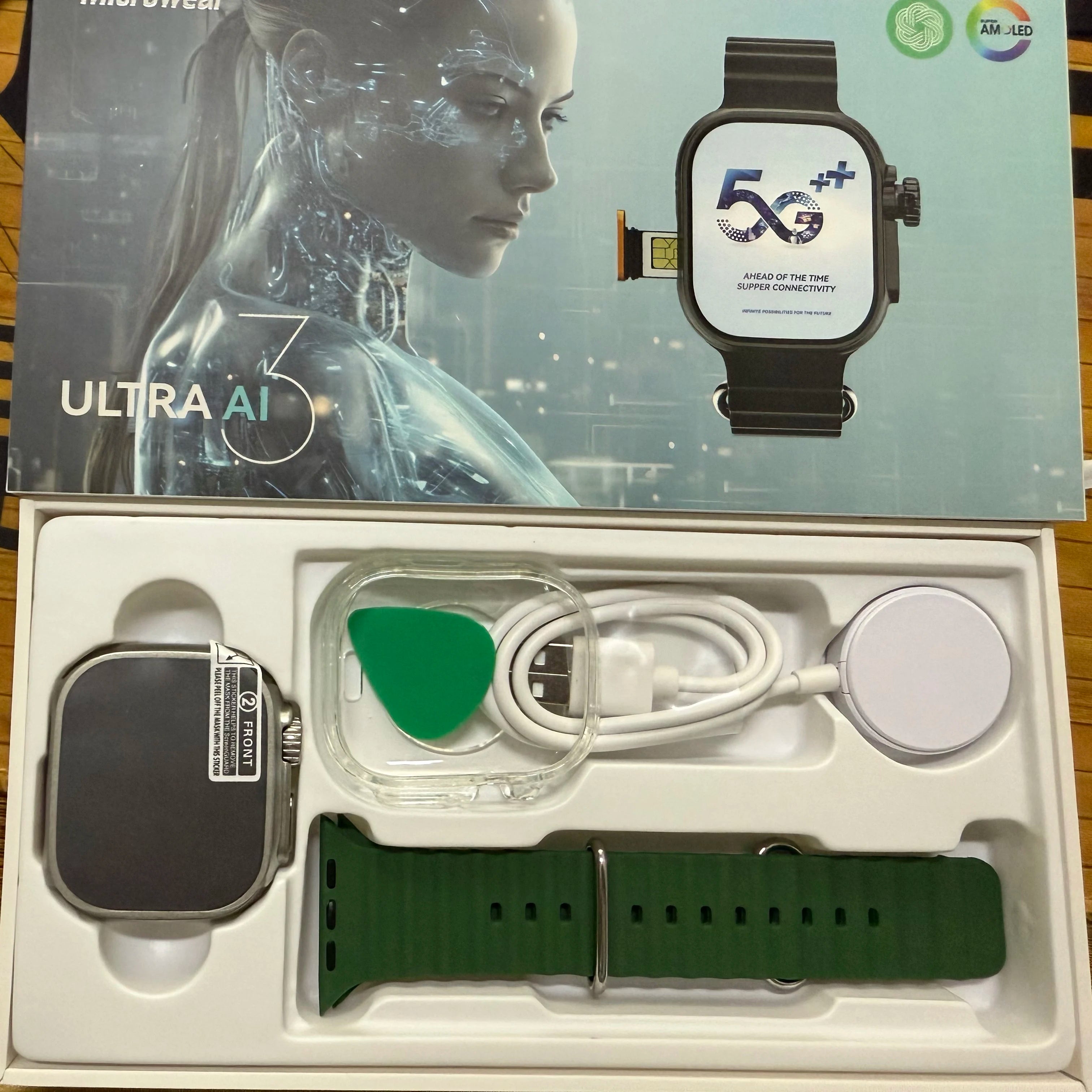 Microwear Ai3 Ultra Smartwatch 5G - 180 Degree Rotating Camera, 2.2 Inch AMOLED HD Display, GPS WiFi by Tech-Home Store