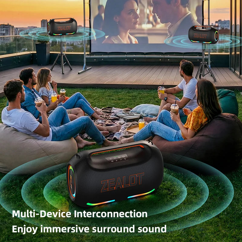 ZEALOT ZE41 Bluetooth Speaker, 300W RMS Peak 400W, High Volume Deep Bass, 48000mAh Battery, RGB Light, Waterproof by Tech-Home Store
