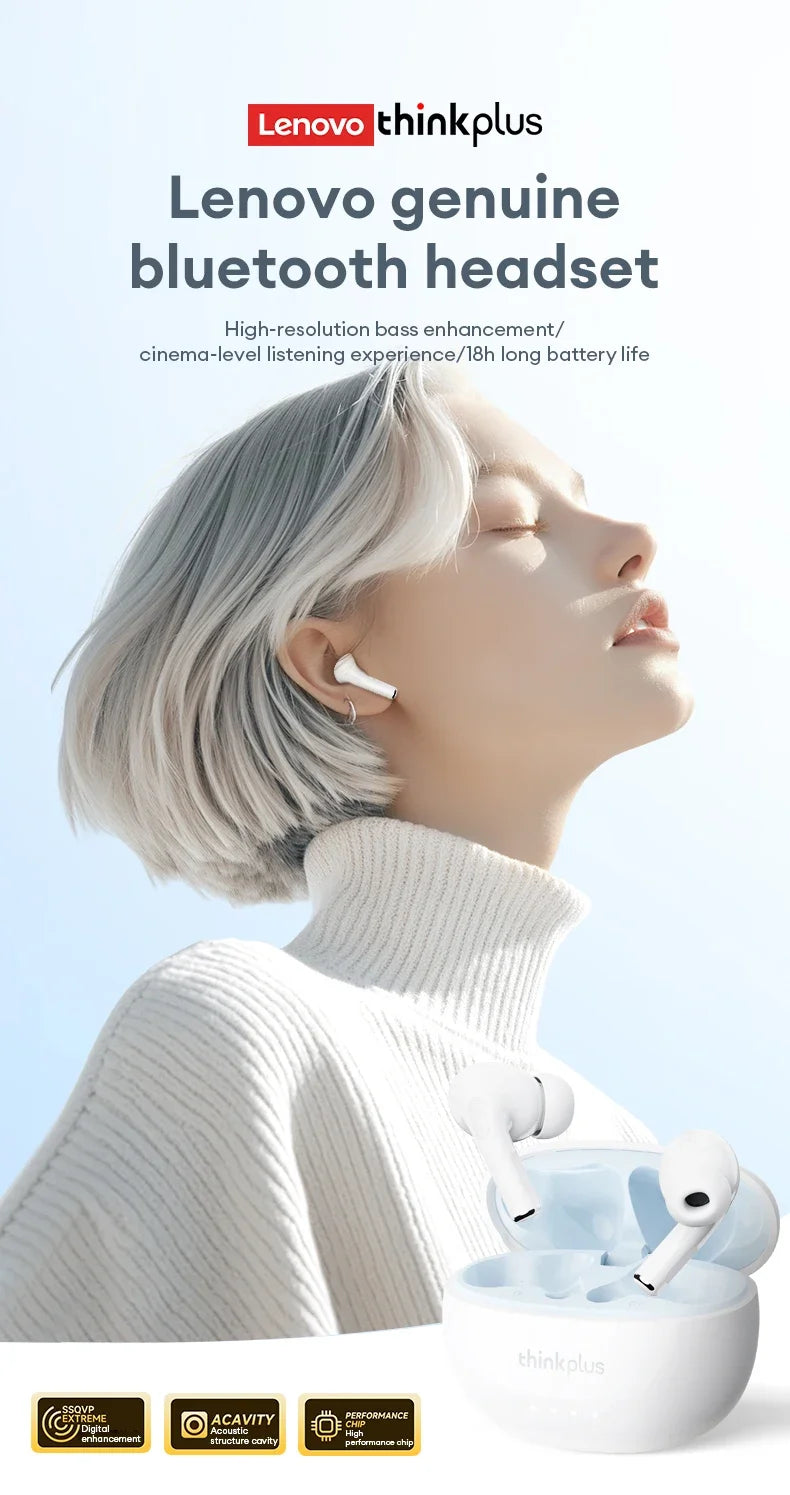 Lenovo LP5 PRO Wireless Bluetooth 5.4 Earphones TWS HiFi Sound Gaming Earbuds LP5Pro Sport headset Long Standby with Mic 2025 by Tech-Home Store