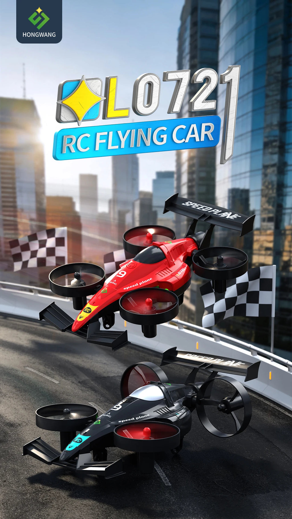2-in-1 Land-Air Dual Dual RC Quadcopter & RC Drift Car 2.4G Remote Control Airplane One-Key Roll 360° Flips Electric RC Toys by Tech-Home Store