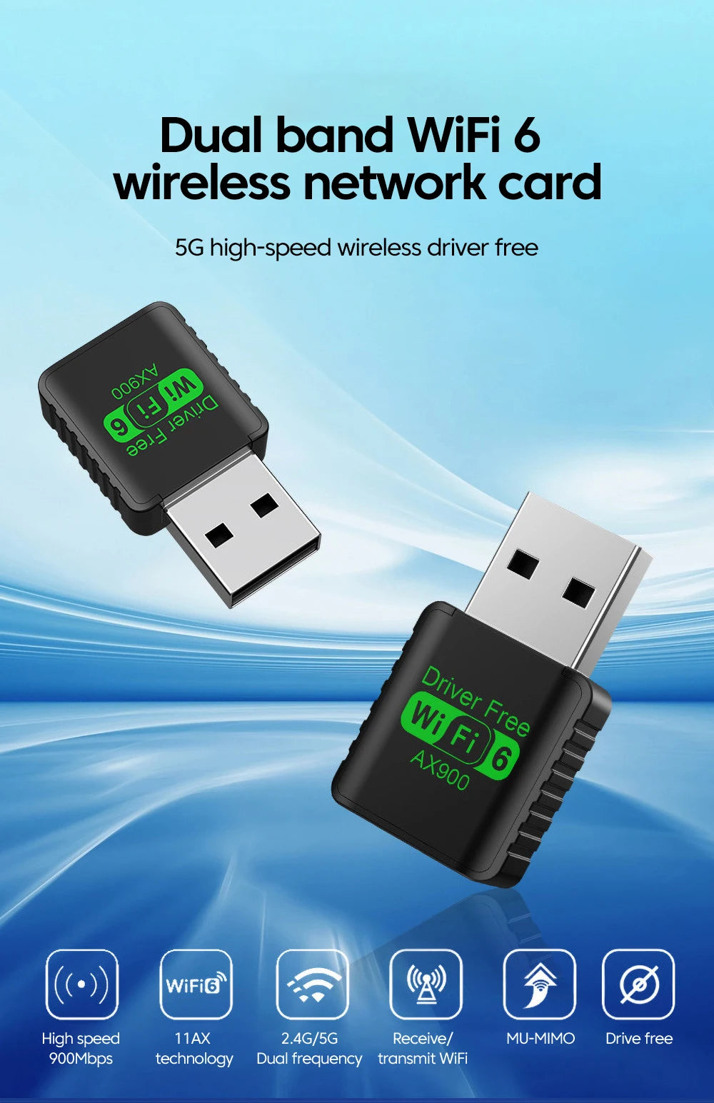 900Mbps USB WiFi Bluetooth 5.4 Adapter 2in1 Dongle Dual Band 2.4G 5GHz USB WiFi 6 Network Wireless Wlan Receiver DRIVER FREE by Tech-Home Store