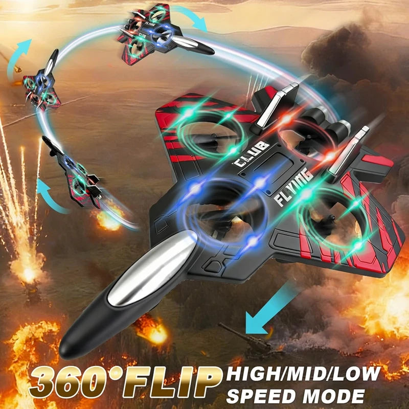Remote Control Airplane RC Plane Helicopter 360° Flip Stunt Airplane with LED Radio EPP Foam Aircraft Fighter Jet Drone Fly Toy by Tech-Home Store