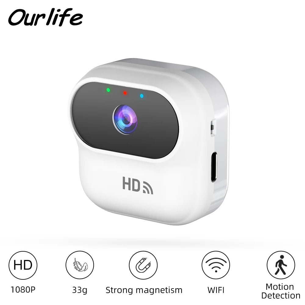 Ourlife A800 Mini Camera 1080P WiFi Smart Home Security Camera Monitor Camcorders Video Surveillance Camera With Motion Tracking by Tech-Home Store