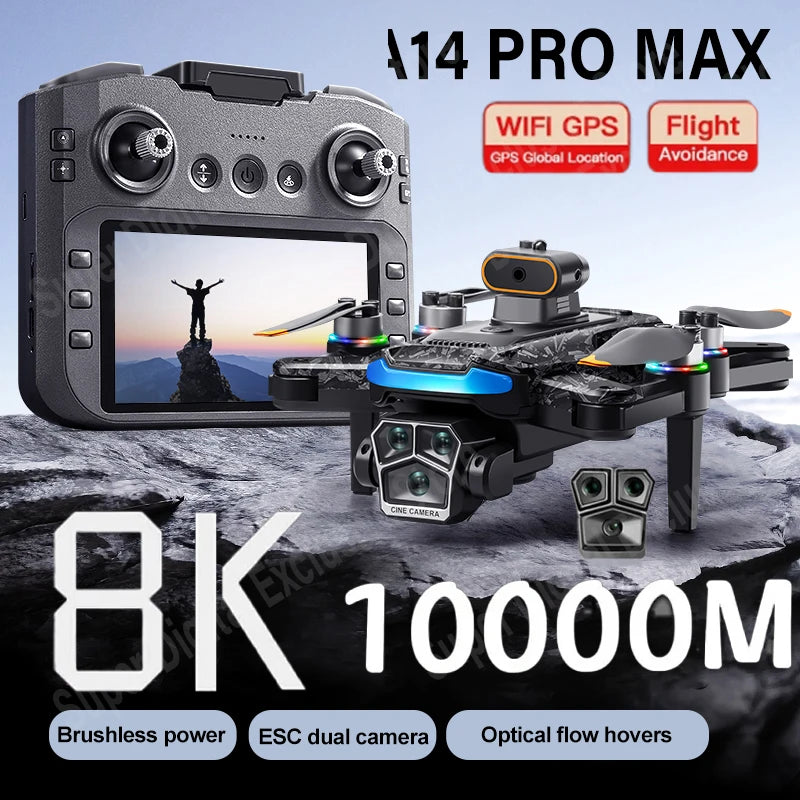 SkyTech A14 Pro Max Drone - Dual 8K HD Cameras With 5G WiFi GPS And Brushless Motors by Tech-Home Store