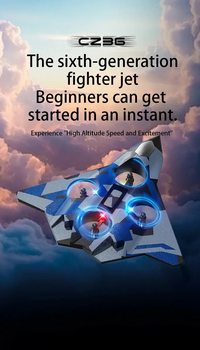 Remote Control Airplane RC Plane Helicopter 360° Flip Stunt Airplane with LED Radio EPP Foam Aircraft Fighter Jet Drone Fly Toy by Tech-Home Store