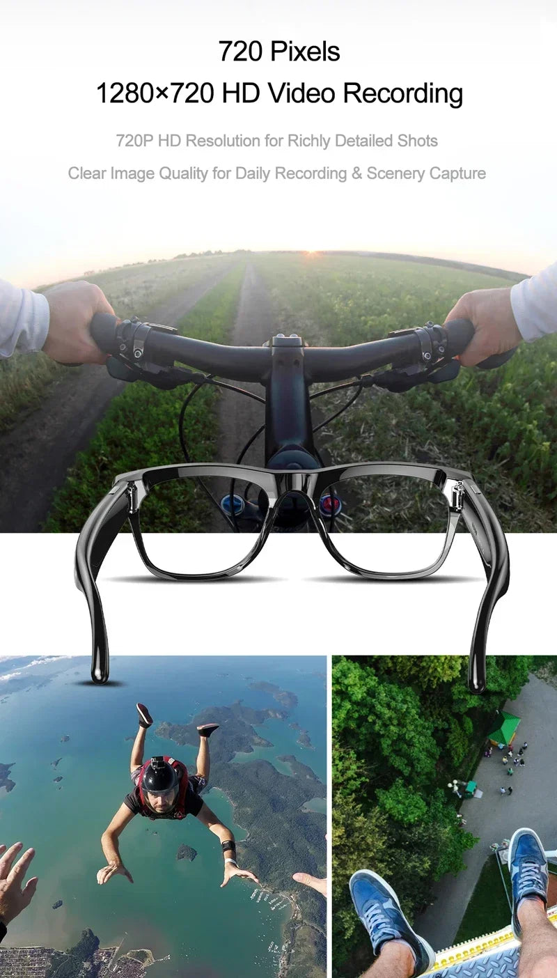 NovaTech VisionGlass 4K AI Smart Glasses - 800W Pixel Camera and Real Time Translation in 75 Languages by Tech-Home Store