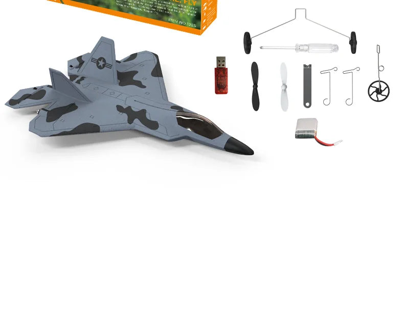 2024 New F22S 2.4G 4CH 3D6G RC Airplane Raptor F22 Warplane WLtoys A180 Upgrade Version LED Light With Gyroscope Out Door Toys by Tech-Home Store