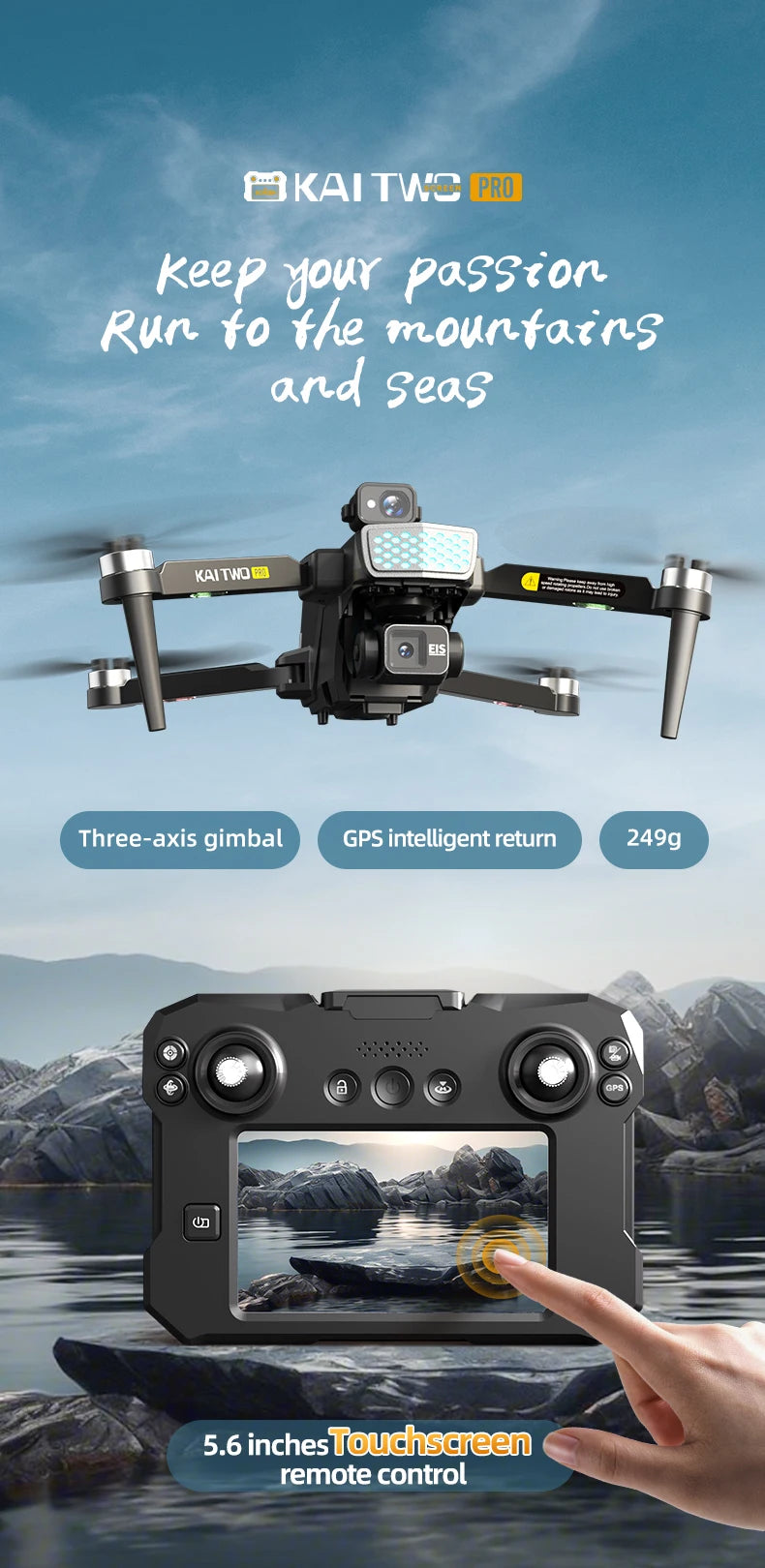 KAITWO PRO Drone - 8K Cinematic Capture With 5G Live Control And 360 Degree Laser Obstacle Avoidance by Tech-Home Store