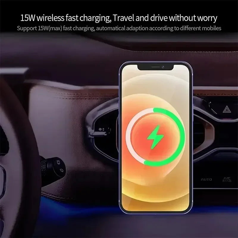 MagGrip Car Wireless Charger Holder For MagSafe iPhone 12 13 14 15 16 17 Pro Max On Air Vent - 15W Fast Charging by Tech-Home Store