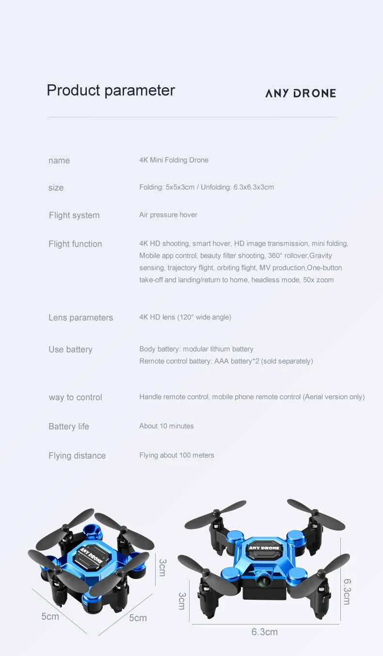 K04 Mini Folding Storage Aircraft Mini Drone 4K - Ultra Lightweight Portable Aerial Camera For Travel by Tech-Home Store