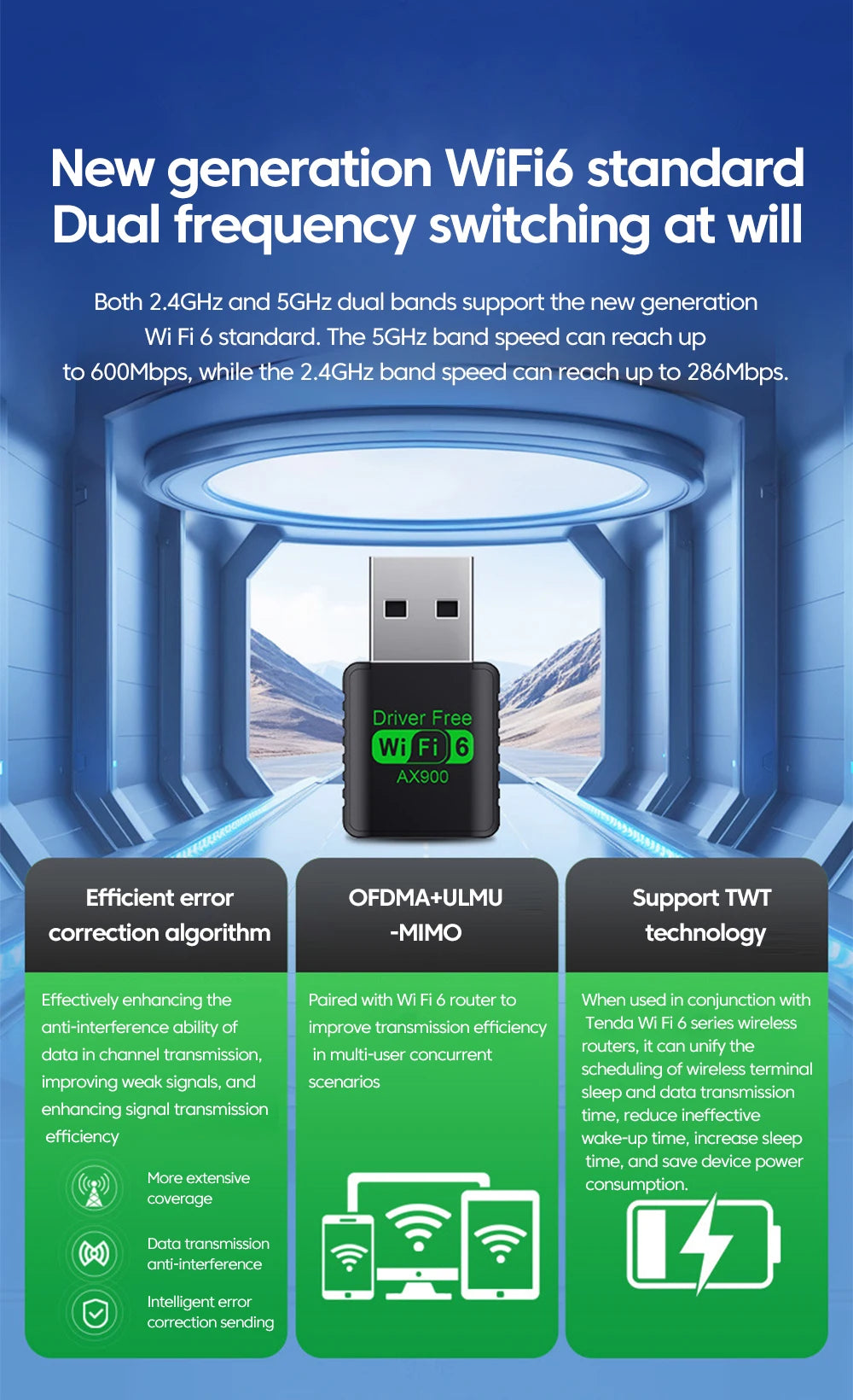 900Mbps USB WiFi Bluetooth 5.4 Adapter 2in1 Dongle Dual Band 2.4G 5GHz USB WiFi 6 Network Wireless Wlan Receiver DRIVER FREE by Tech-Home Store