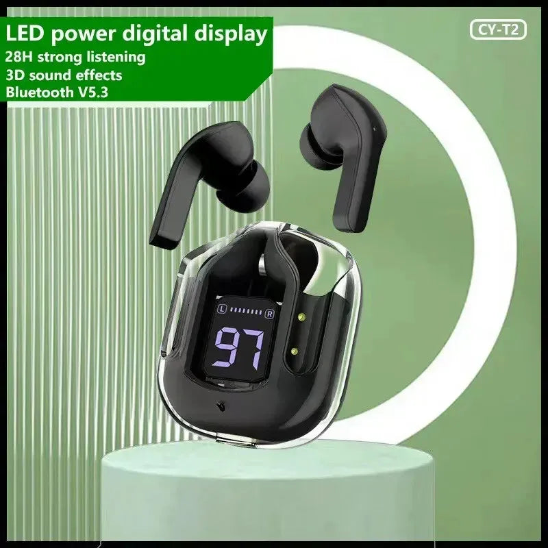 Original T2 Wireless Bluetooth Earphone Transparent HIFI Headphones by Tech-Home Store