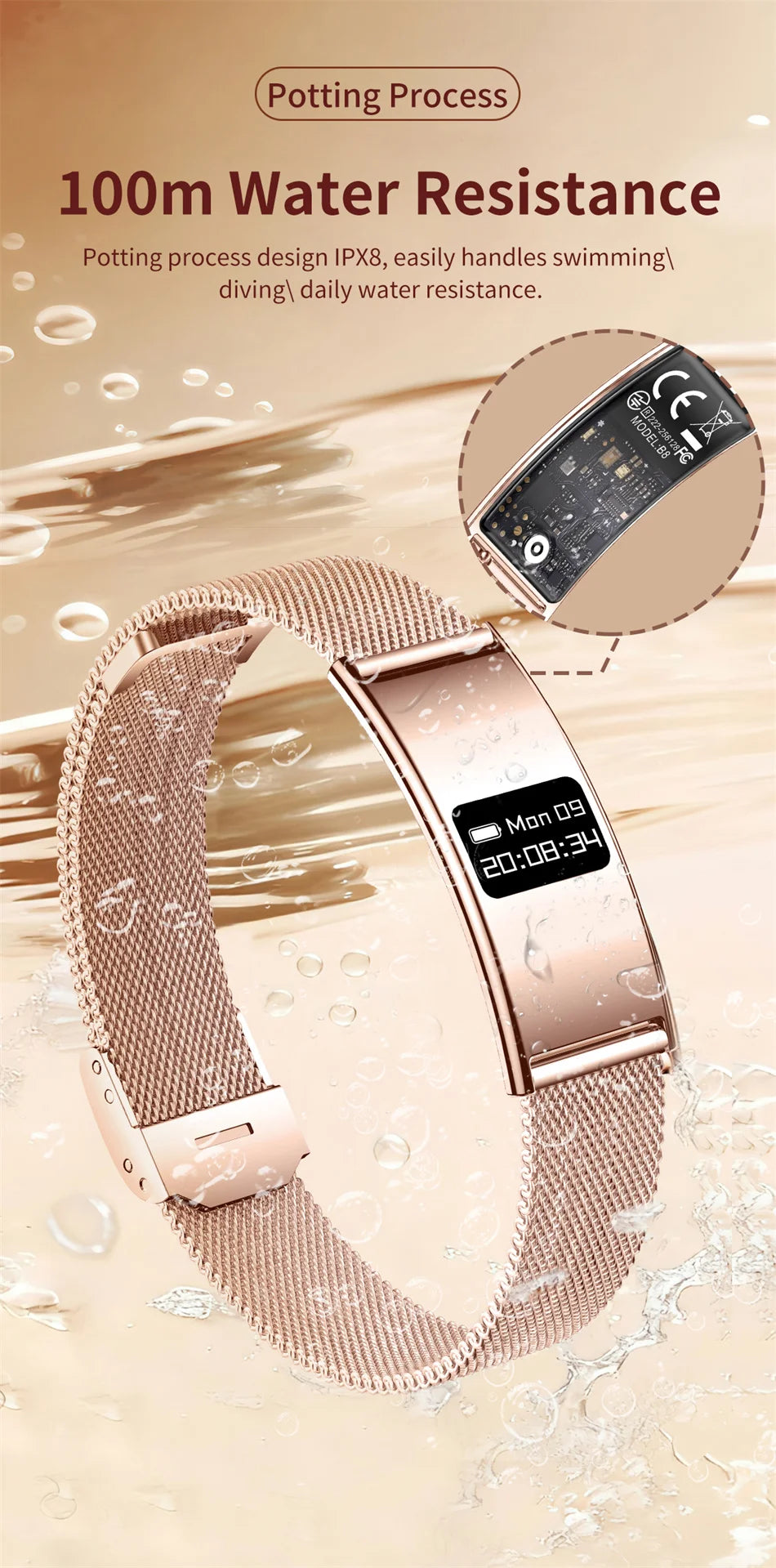 Men Women Smart Bracelet Heart Rate Sleep Monitor Health Smart Band Waterproof Sports Fitness Tracker Smartwatch For Android iOS by Tech-Home Store