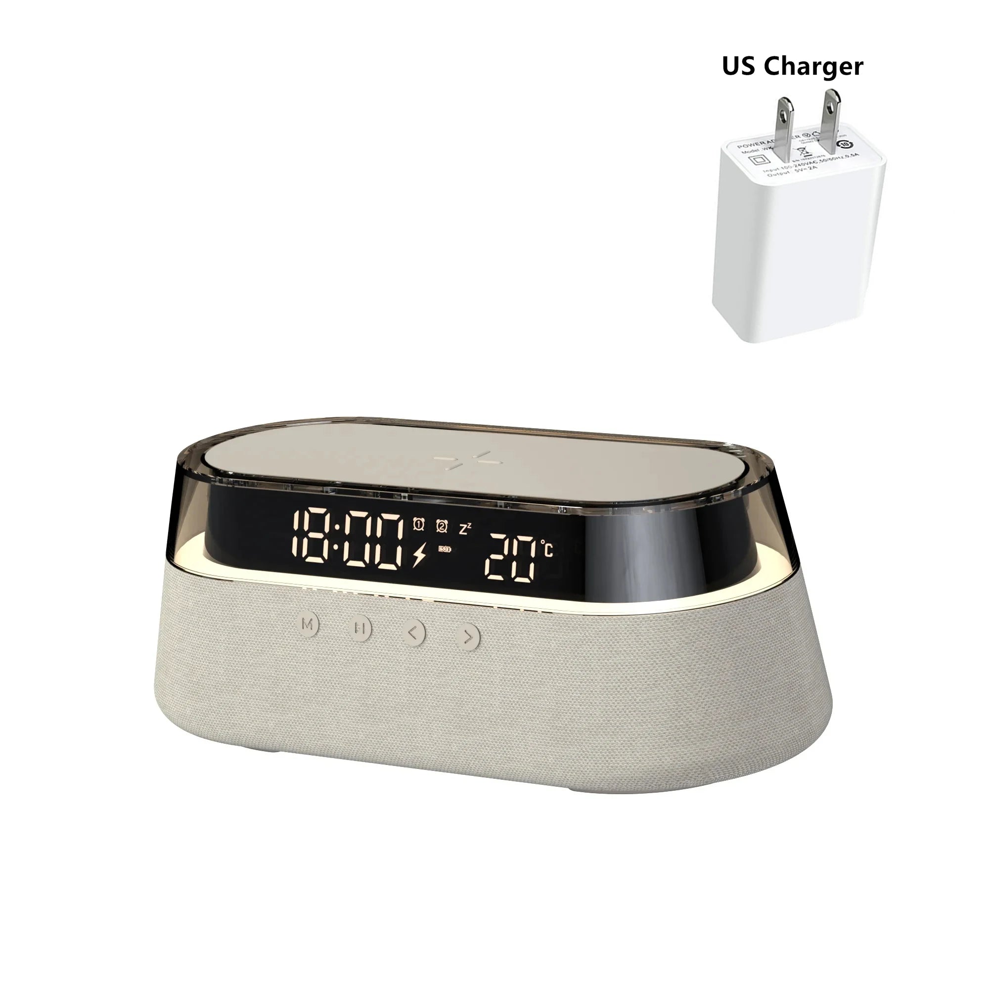6-in-1 Smart Alarm Clock - 15W Wireless Charger, Bluetooth Speaker, FM Radio, Dual Alarm, USB Charger & RGB Night Light by Tech-Home Store