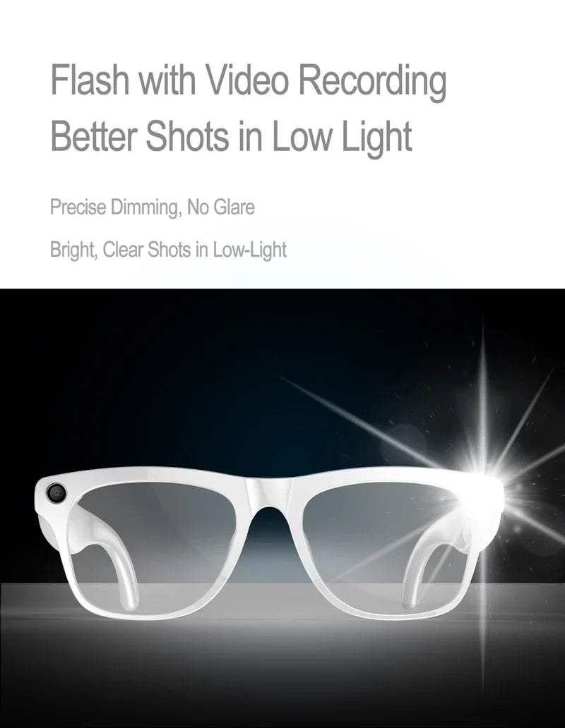 NovaTech VisionGlass 4K AI Smart Glasses - 800W Pixel Camera and Real Time Translation in 75 Languages by Tech-Home Store