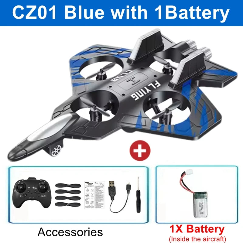 Remote Control Airplane RC Plane Helicopter 360° Flip Stunt Airplane with LED Radio EPP Foam Aircraft Fighter Jet Drone Fly Toy by Tech-Home Store