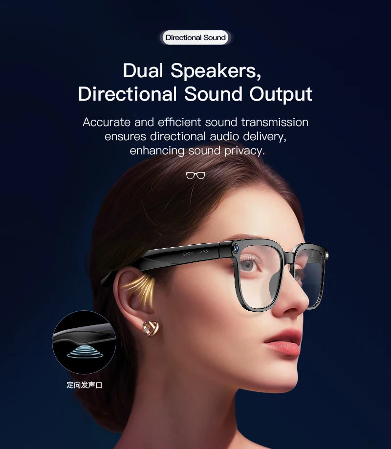 VisionTech NovaSight 4K 8MP Smart Glasses - Real Time Translation Over 150 Languages With ChatGPT AI by Tech-Home Store