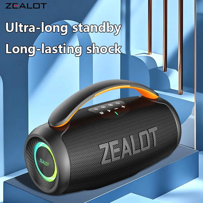 ZEALOT-P11 Bluetooth Speaker 50W Wireless Party Speaker with Bluetooth 5.4 Stereo Sound Comfortable handle Controllable Lightin Portable For Outdoors Long Battery Life by Tech-Home Store