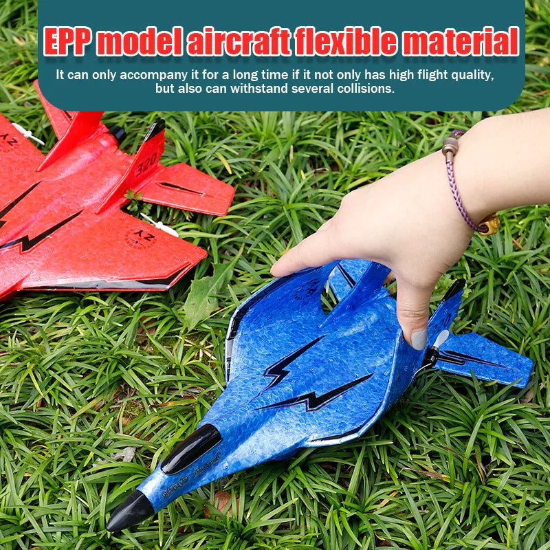 Parkten 2.4G 2CH Glider RC Ariplane P320 Fixed Wing Fighter Aircra Hand Throwing Foam Outdoor Toys For Boys Birthday Gift by Tech-Home Store