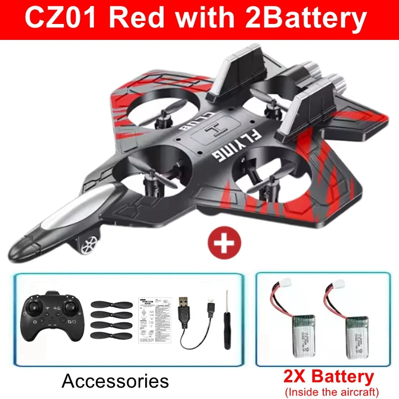 Remote Control Airplane RC Plane Helicopter 360° Flip Stunt Airplane with LED Radio EPP Foam Aircraft Fighter Jet Drone Fly Toy by Tech-Home Store