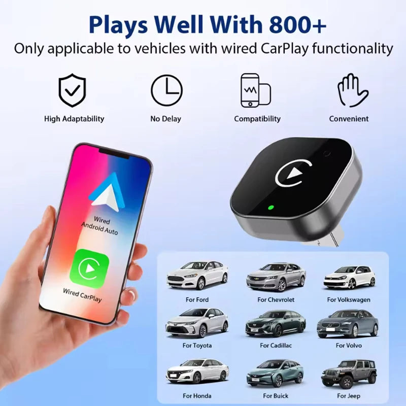 New Super Mini Carplay AI Box Wired to Wireless CarPlay/Android Auto 2in1 Box 5GHz WiFi5 for 99% Original Wired CarPlay/Auto Car