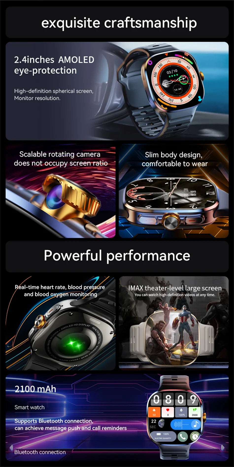 5G/4G Full Network Smart Watch 720*720 AMOLED Screen Video Call 16GB+256GB RAM 2100 MAH Battery Google Play WIFI GPS Smartwatch by Tech-Home Store