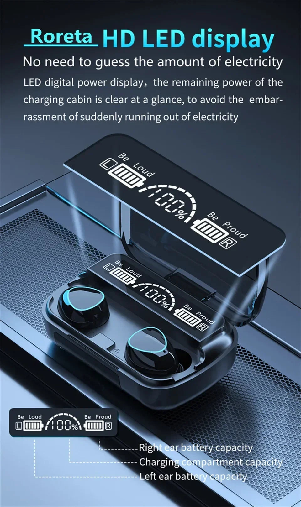M10 TWS Wireless Bluetooth 5 3 Earbuds 3500mAh Charging Box 9D Stereo Sports Waterproof Earphones with Microphone Daily Use by Tech-Home Store