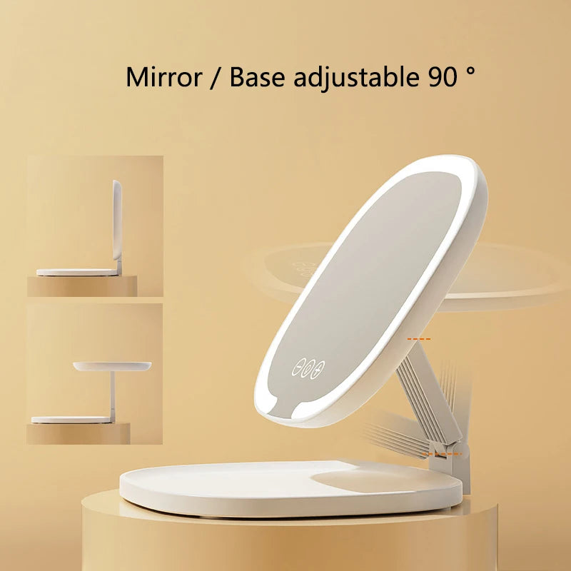 Foldable Three Color LED Light Makeup Mirror by Tech-Home Store