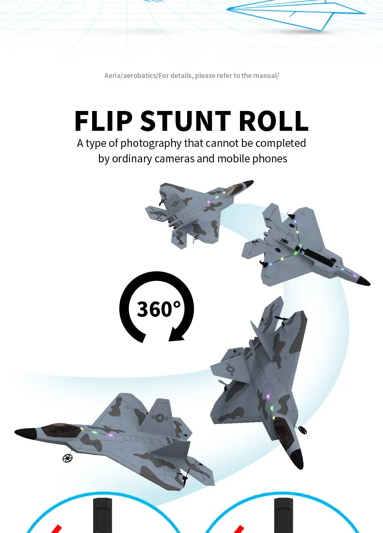 2024 New F22S 2.4G 4CH 3D6G RC Airplane Raptor F22 Warplane WLtoys A180 Upgrade Version LED Light With Gyroscope Out Door Toys by Tech-Home Store