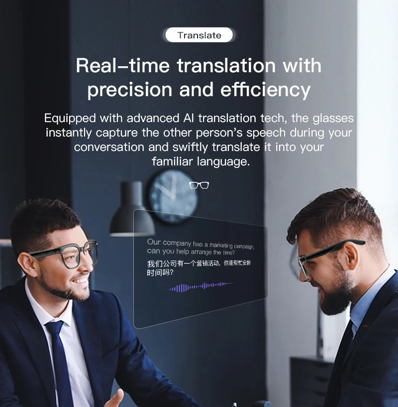 VisionTech NovaSight 4K 8MP Smart Glasses - Real Time Translation Over 150 Languages With ChatGPT AI by Tech-Home Store