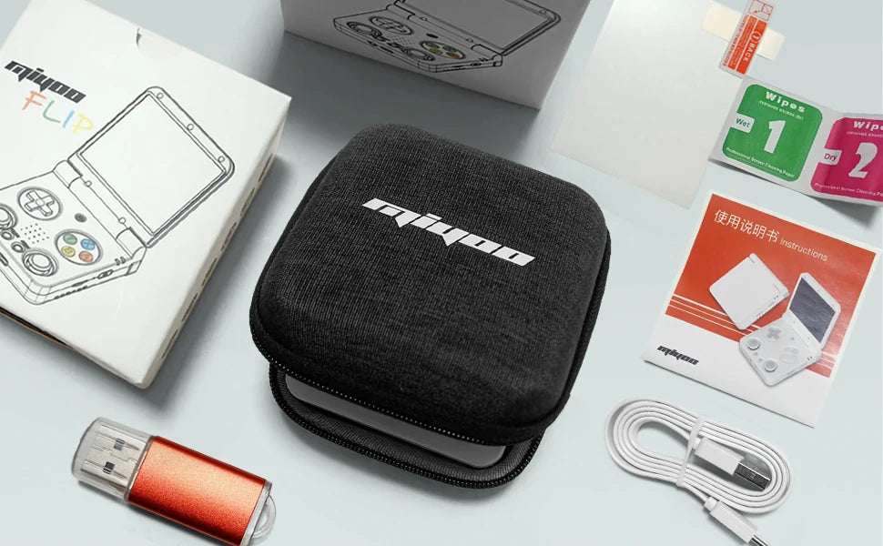 MIYOO Flip V2 Handheld Game Console - 3.5 Inch IPS Display With 5000 Classics Preloaded by Tech-Home Store