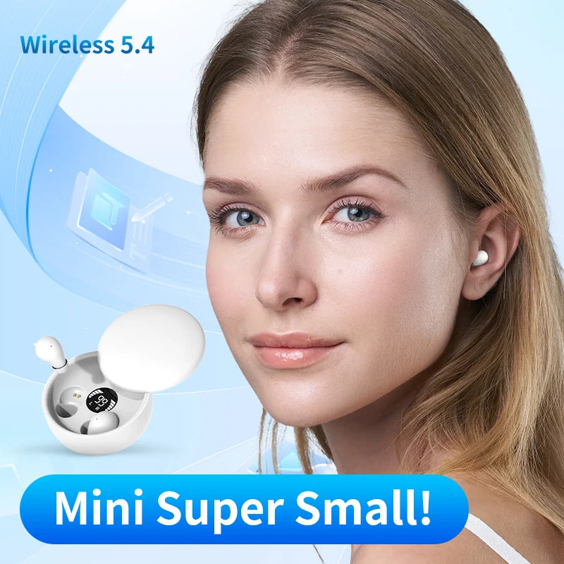 Wireless Bluetooth sleeping Headphones Noise canceling earbuds Hidden Headset Mini Invisible Earphones With Mic Sport Waterproof by Tech-Home Store
