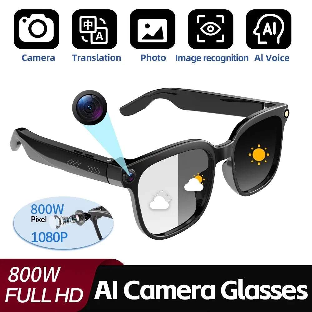 VisionTech NovaSight 4K 8MP Smart Glasses - Real Time Translation Over 150 Languages With ChatGPT AI by Tech-Home Store