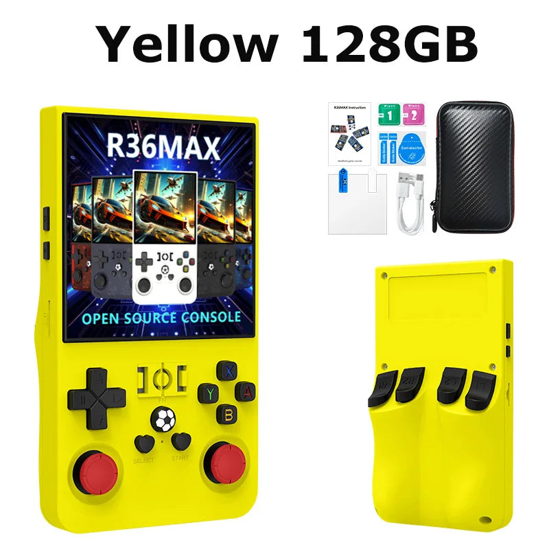 R36 Max Console Handheld Game Players 4inch IPS Screen Open Source Console Retro Pocket Video Player 64G/128G Up to 22000+ Games by Tech-Home Store