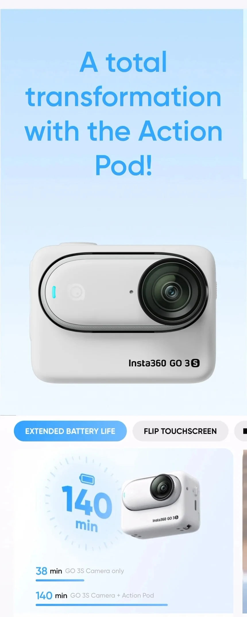Original Insta360 GO 3S 4K Tiny Portable Vlogging Camera,Hands-Free POVs, 10m Waterproof by Tech-Home Store