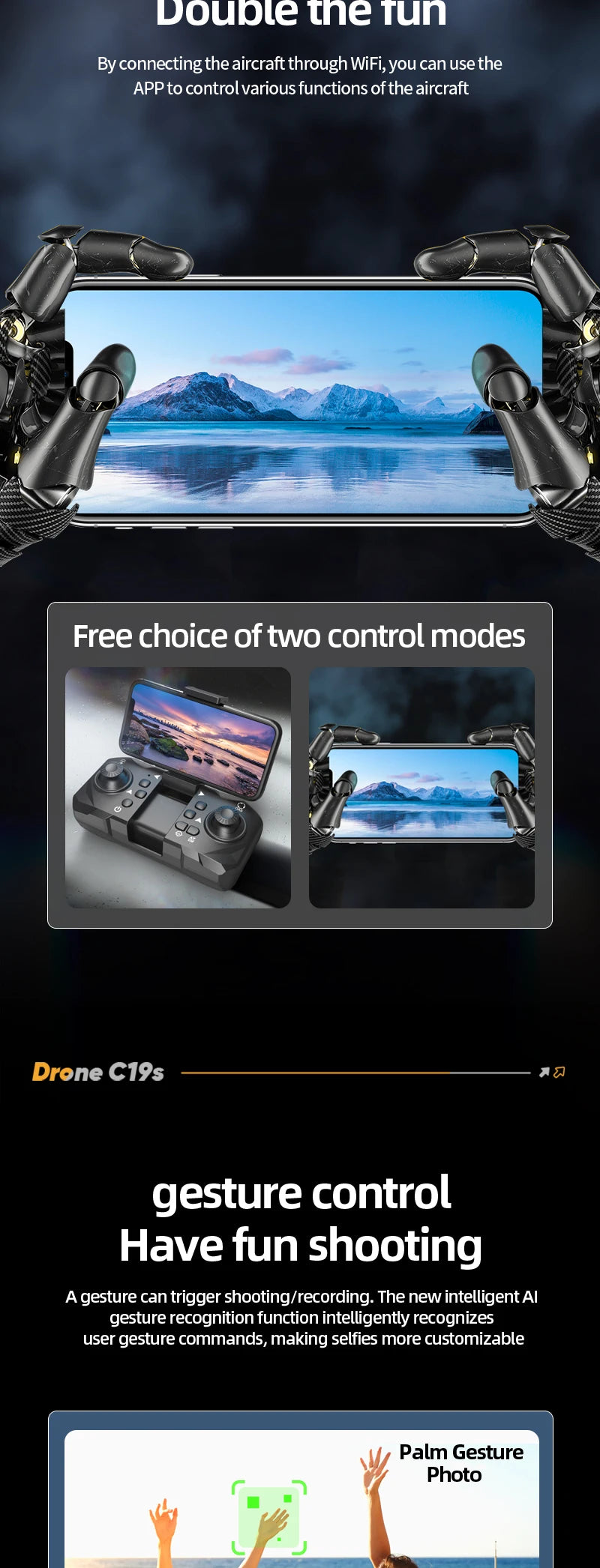 New B9 Pro RC Drone 4K 1080P Wide Angle Dual HD Camera Foldable Quadcopter WiFi FPV Altitude Hold， Long Endurance Drone - Equipped With Optical Flow Positioning And Dual High-definition Cameras, It Is The Perfect Gift For A by Tech-Home Store