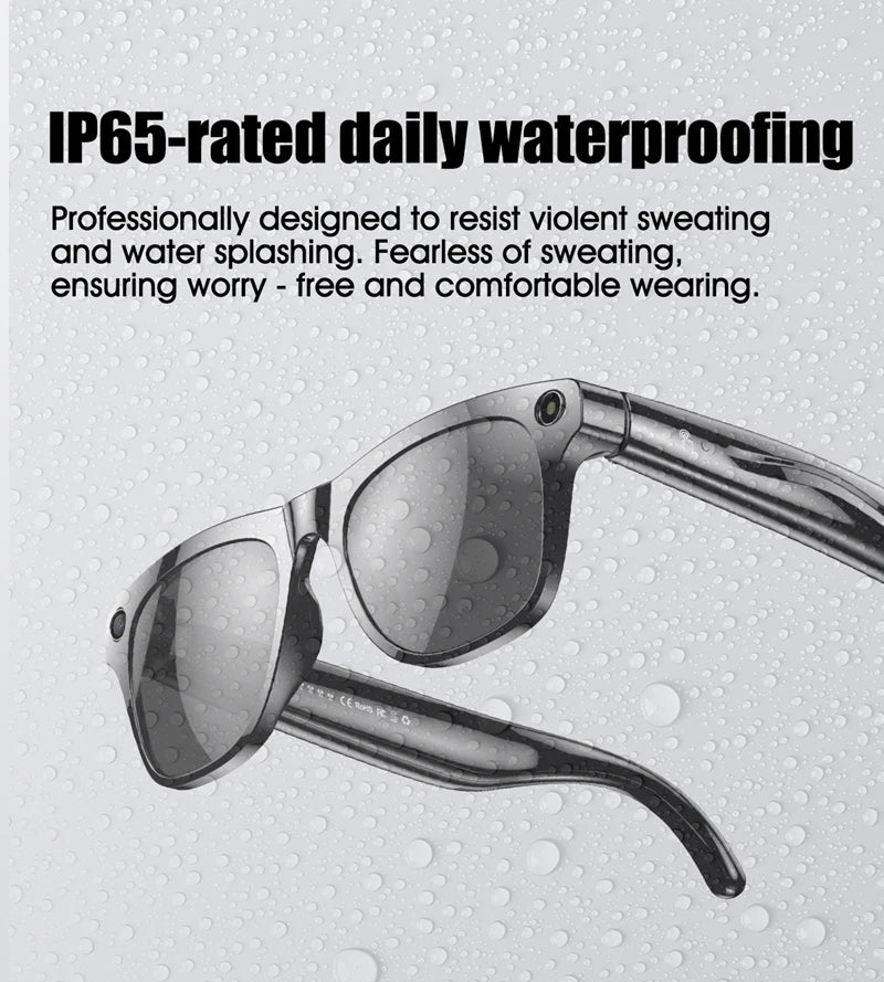 NovaTech VisionGlass 4K AI Smart Glasses - 800W Pixel Camera and Real Time Translation in 75 Languages by Tech-Home Store