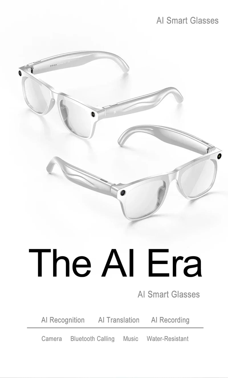 NovaTech VisionGlass 4K AI Smart Glasses - 800W Pixel Camera and Real Time Translation in 75 Languages by Tech-Home Store