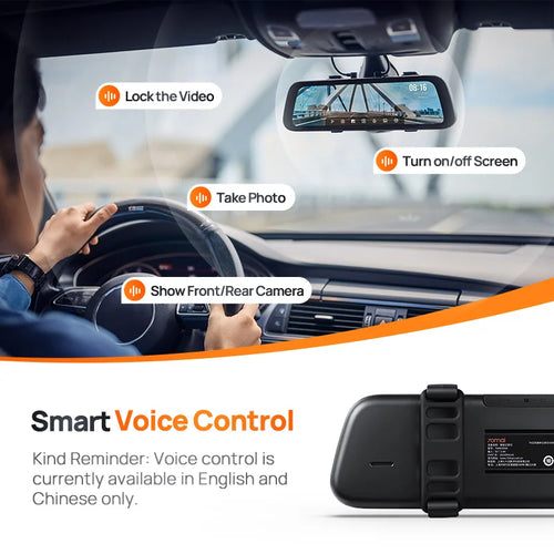 70mai Rearview Dash Cam S500 9.35'' Touch Screen 70mai S500 Car DVR 3K Super Capacitor Dual-Channel HDR Voice Control 24H Park by Tech-Home Store