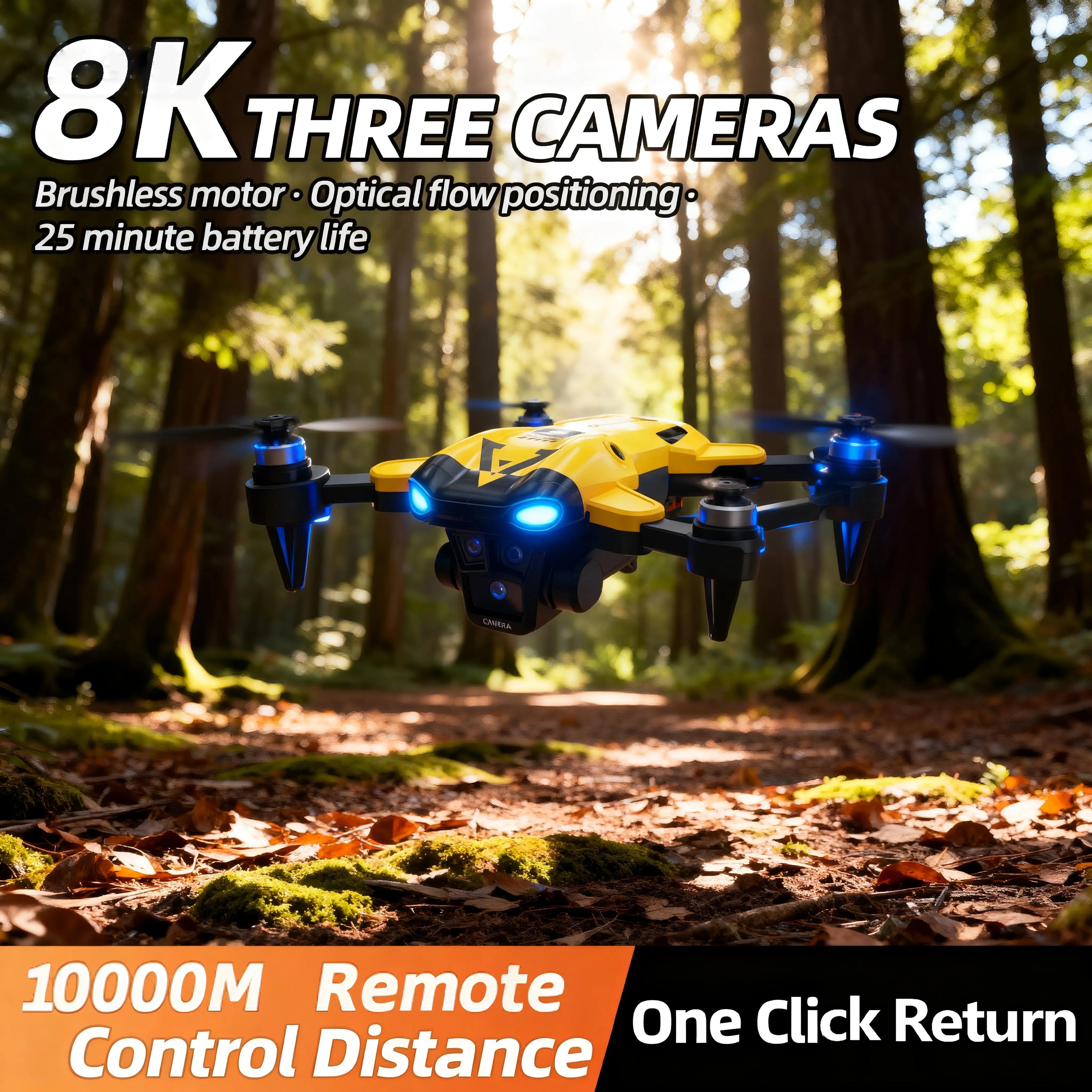 New B9 Pro RC Drone 4K 1080P Wide Angle Dual HD Camera Foldable Quadcopter WiFi FPV Altitude Hold， Long Endurance Drone - Equipped With Optical Flow Positioning And Dual High-definition Cameras, It Is The Perfect Gift For A by Tech-Home Store