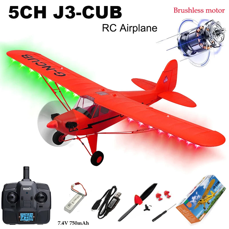 Hot Sale RC Plane RTF 2.4G Brushless Motor 3D/6G Remote Control Airplane Wltoys A160 Upgraded J3-CUB Ready To Fly by Tech-Home Store