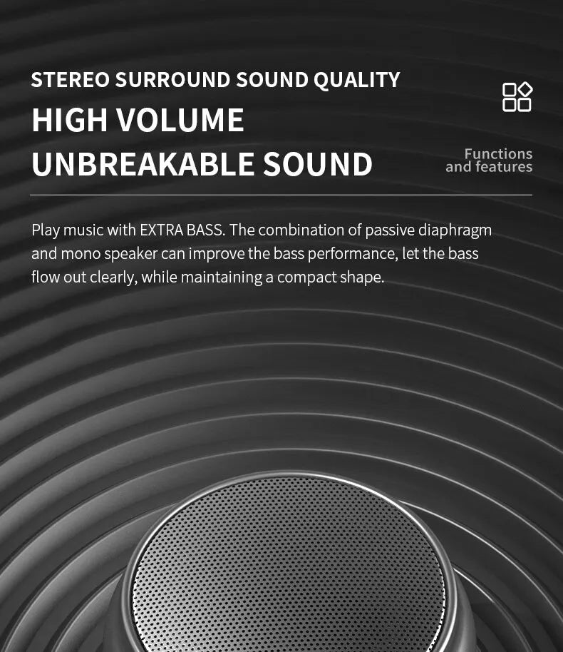 Wireless Speaker Bluetooth Portable Outdoor Sports Audio Stereo Support Mobile Phone Subwoofer MINI Portable Speaker by Tech-Home Store