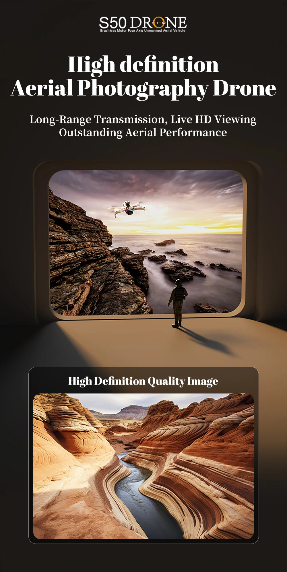S50 PRO GPS Drone with 2 Batteries, 4.5-inch Large Screen Remote, Real-Time HD Camera, Obstacle Avoidance, Extended Flight Time by Tech-Home Store
