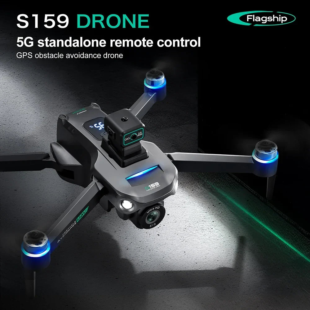 S159 GPS Drone 8K HD Dual Camera Professional 360° Obstacle Avoidance Brushless Foldable Quadcopter with Screen 5G WiFi Dron Toy by Tech-Home Store