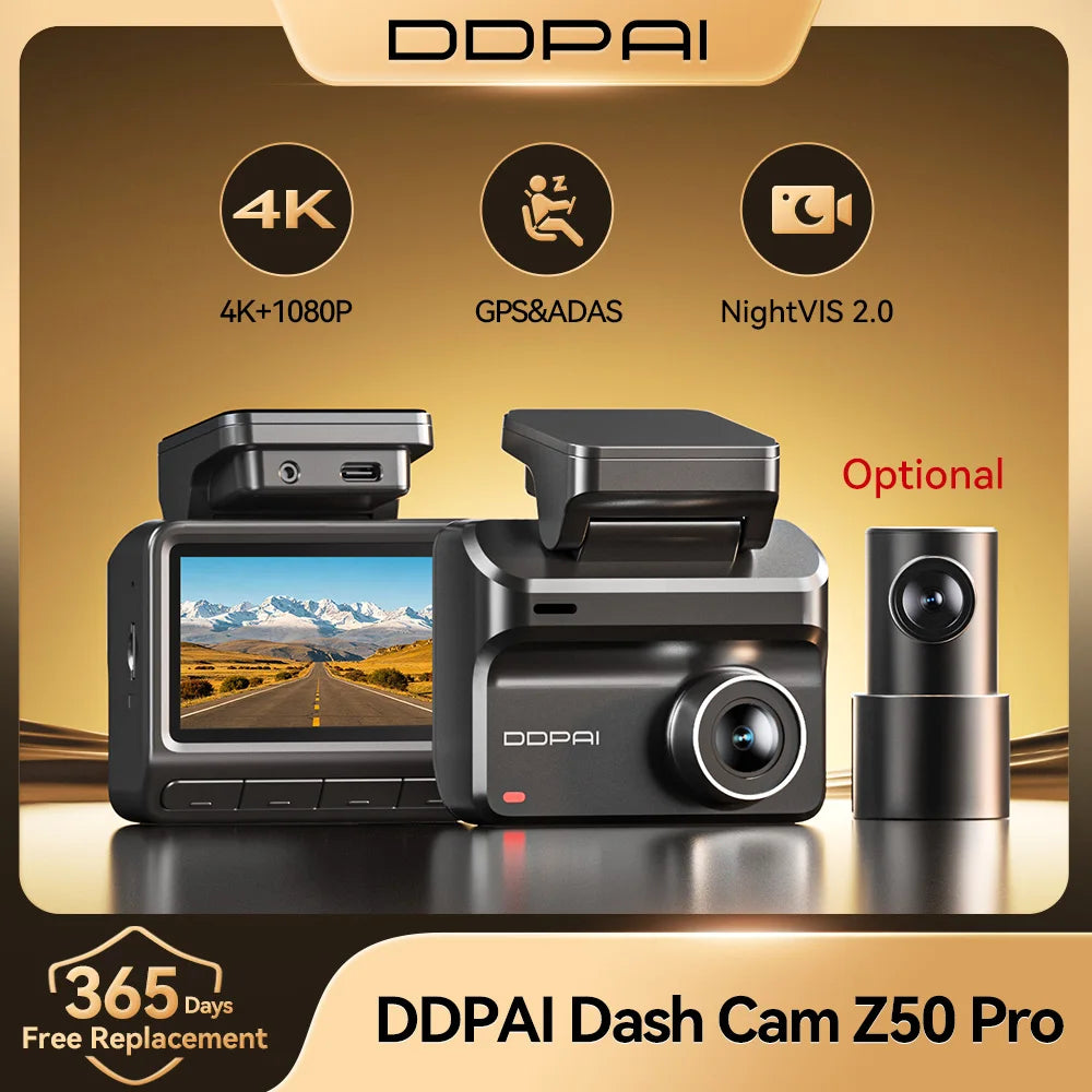 DDPAI Dash Cam Z50 Pro - 4K UHD Dual-Channel With 3-Inch IPS Display And GPS ADAS Wi-Fi by Tech-Home Store