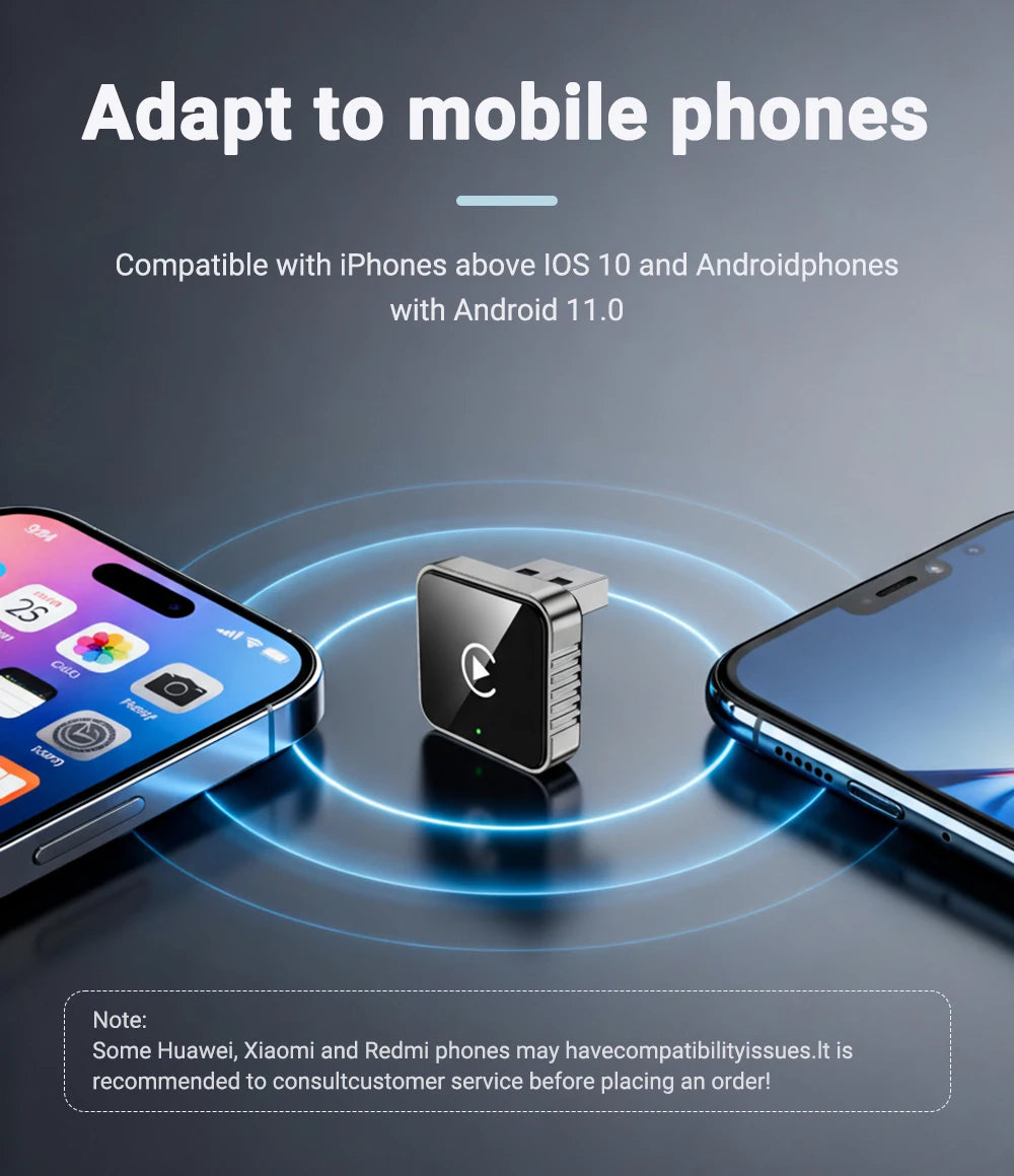 New Super Mini Carplay AI Box Wired to Wireless CarPlay/Android Auto 2in1 Box 5GHz WiFi5 for 99% Original Wired CarPlay/Auto Car by Tech-Home Store