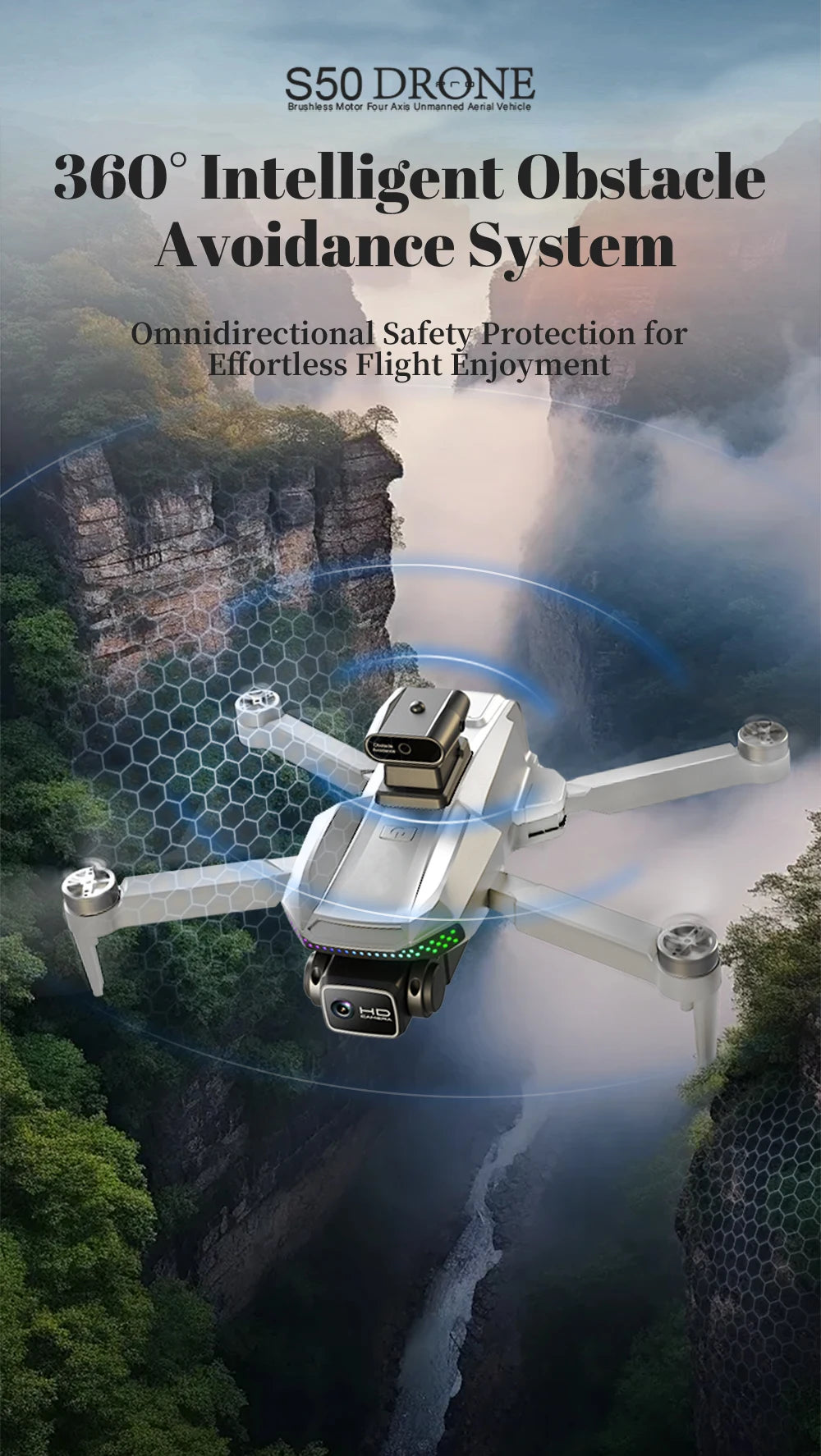 S50 PRO GPS Drone with 2 Batteries, 4.5-inch Large Screen Remote, Real-Time HD Camera, Obstacle Avoidance, Extended Flight Time by Tech-Home Store