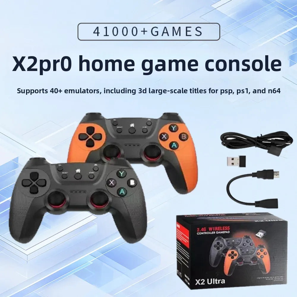 X2 Retro Game Stick 4K Video Game Console 40000+ Games,40+ Emulators,HD Output 2 Wireless Controllers,Plug and Play,TV/Computer by Tech-Home Store