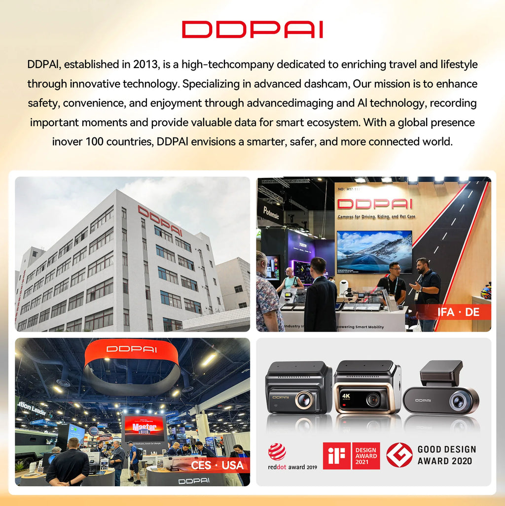 DDPAI Dash Cam Z50 Pro - 4K UHD Dual-Channel With 3-Inch IPS Display And GPS ADAS Wi-Fi by Tech-Home Store
