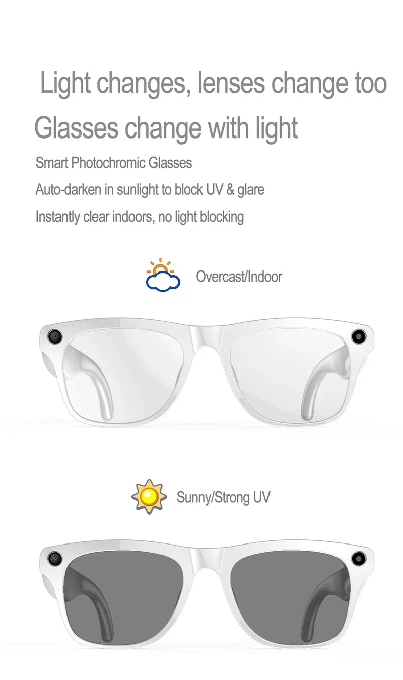 NovaTech VisionGlass 4K AI Smart Glasses - 800W Pixel Camera and Real Time Translation in 75 Languages by Tech-Home Store